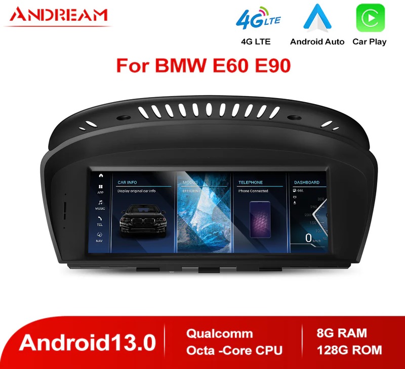 Andream 8.8” Android screen with Apple CarPlay & Android Auto for BMW 3 & 5 E60 E90