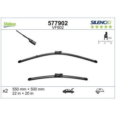 VALEO Voorste ruitenwisserset VF902