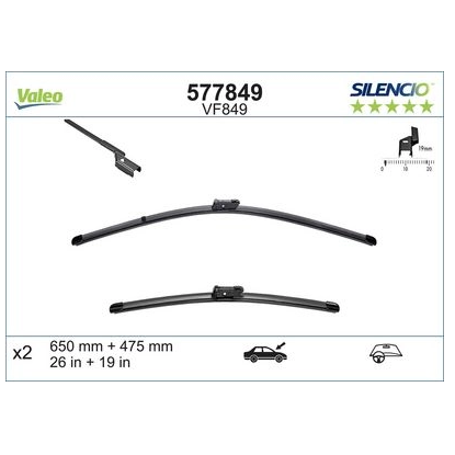 VALEO Voorste ruitenwisserset VF849