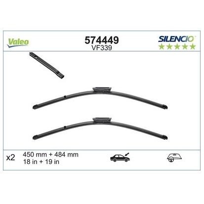 [574449] VALEO Voorste ruitenwisserset VF339