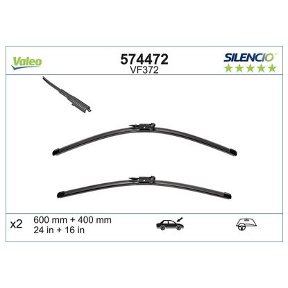 [574472] VALEO Voorste ruitenwisserset VF372