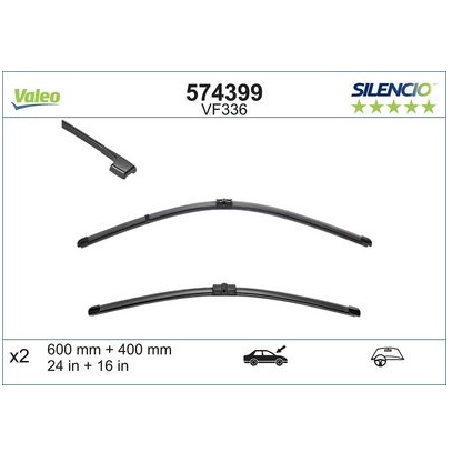 [574399] VALEO Voorste ruitenwisserset VF336