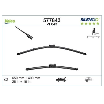 [577843] VALEO Voorste ruitenwisserset VF843