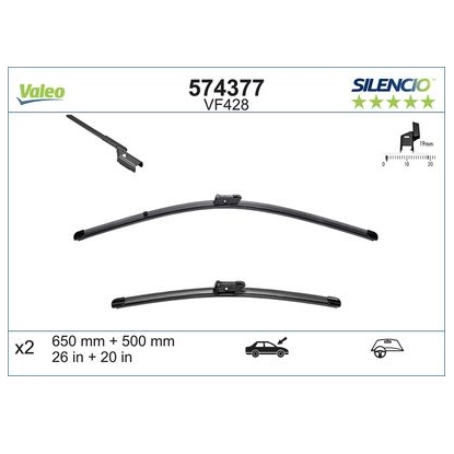 [574377] VALEO Voorste ruitenwisserset VF428