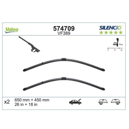 [574709] VALEO Voorste ruitenwisserset VF389