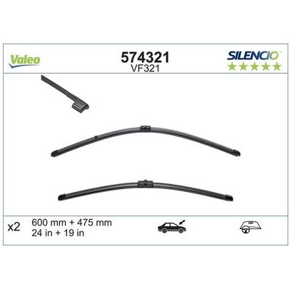 [574321] VALEO Voorste ruitenwisserset VF321