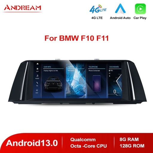 Andream 10.25” Android screen with Apple CarPlay & Android Auto for BMW 5 F10